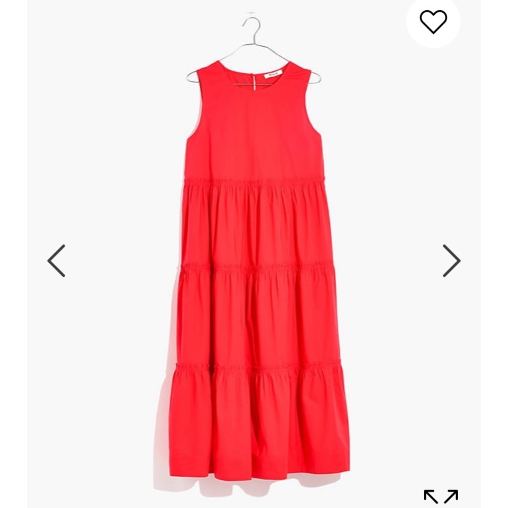 Poplin red cattail tiered dress
